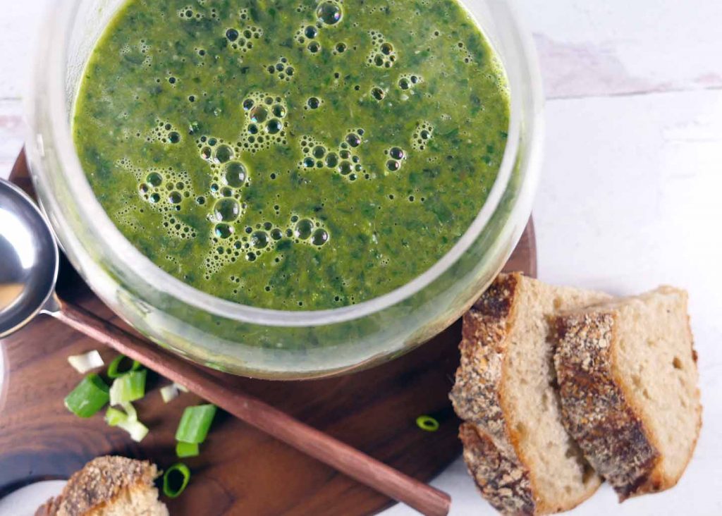 Kale and pea soup by Roaring Spork