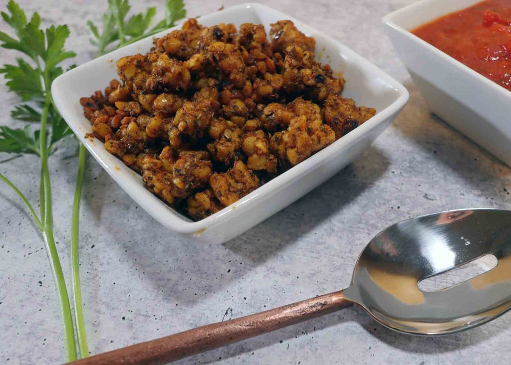 Sausage flavored tempeh by Roaring Spork