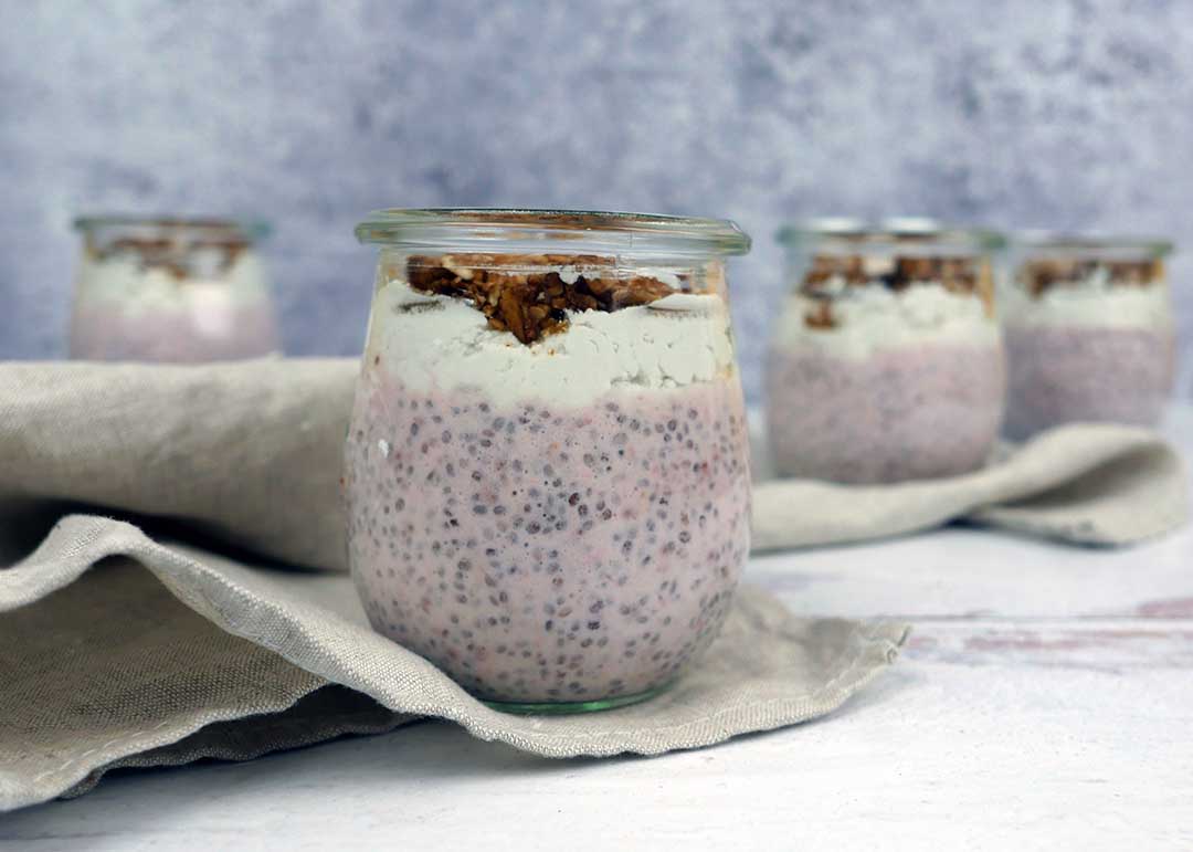 Vegan Strawberry Chia Pudding - Roaring Spork