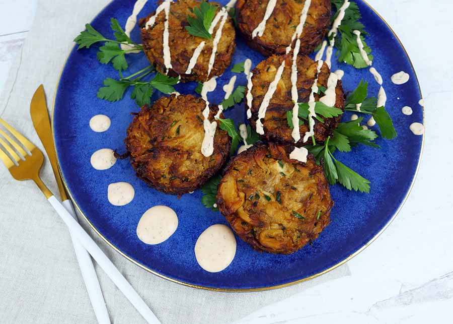 gluten free lion's mane crab cakes