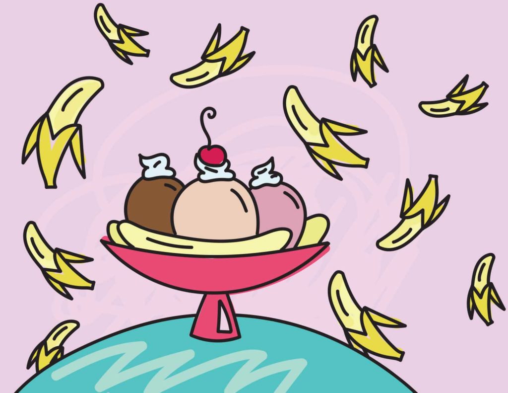 coloring pages banana split