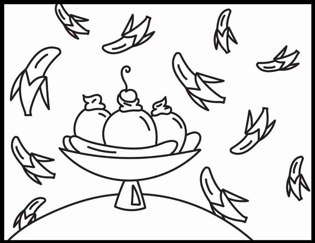 Banana Split Coloring Page