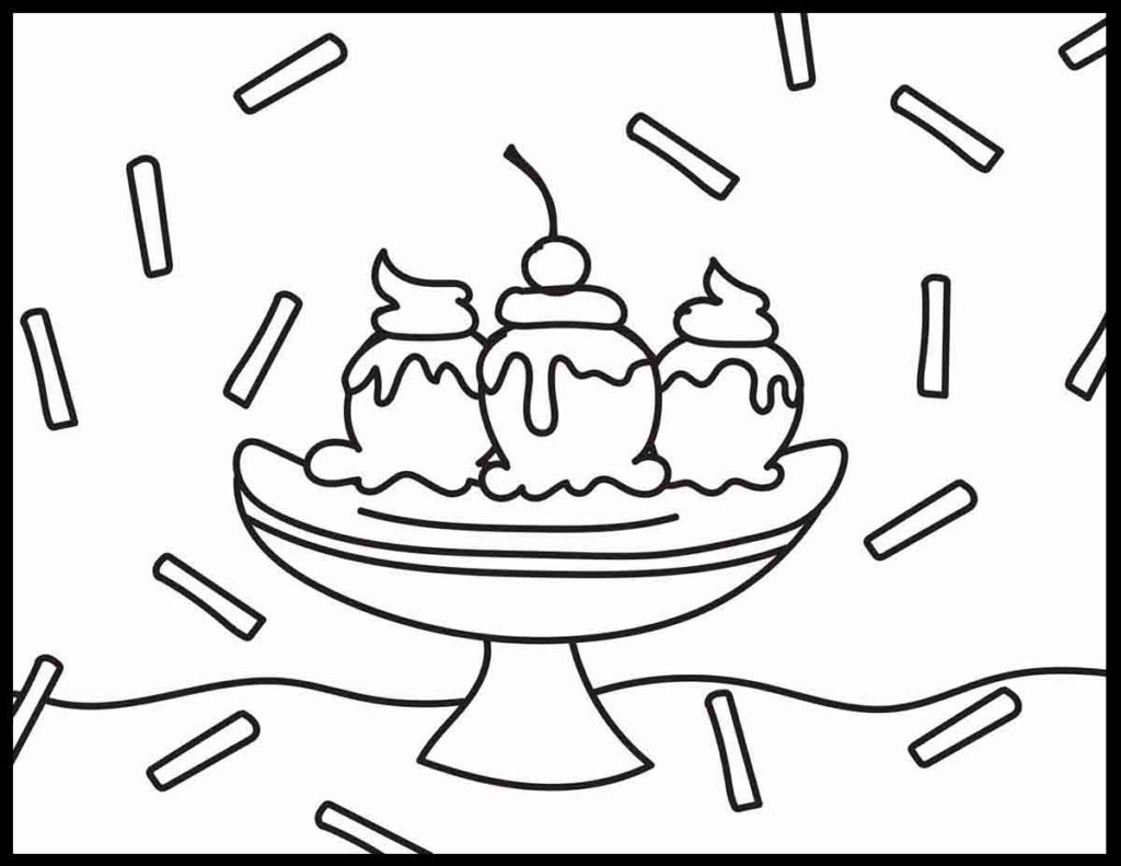 Banana Split Coloring Page