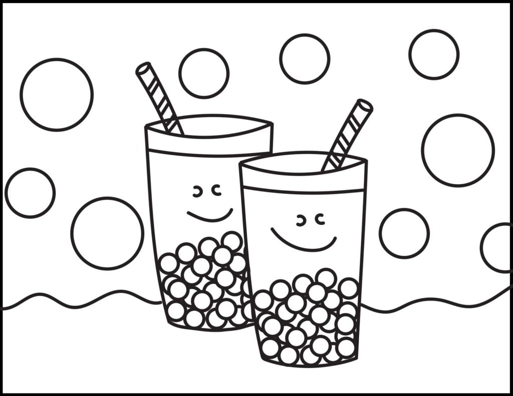 Boba Tea Coloring Page