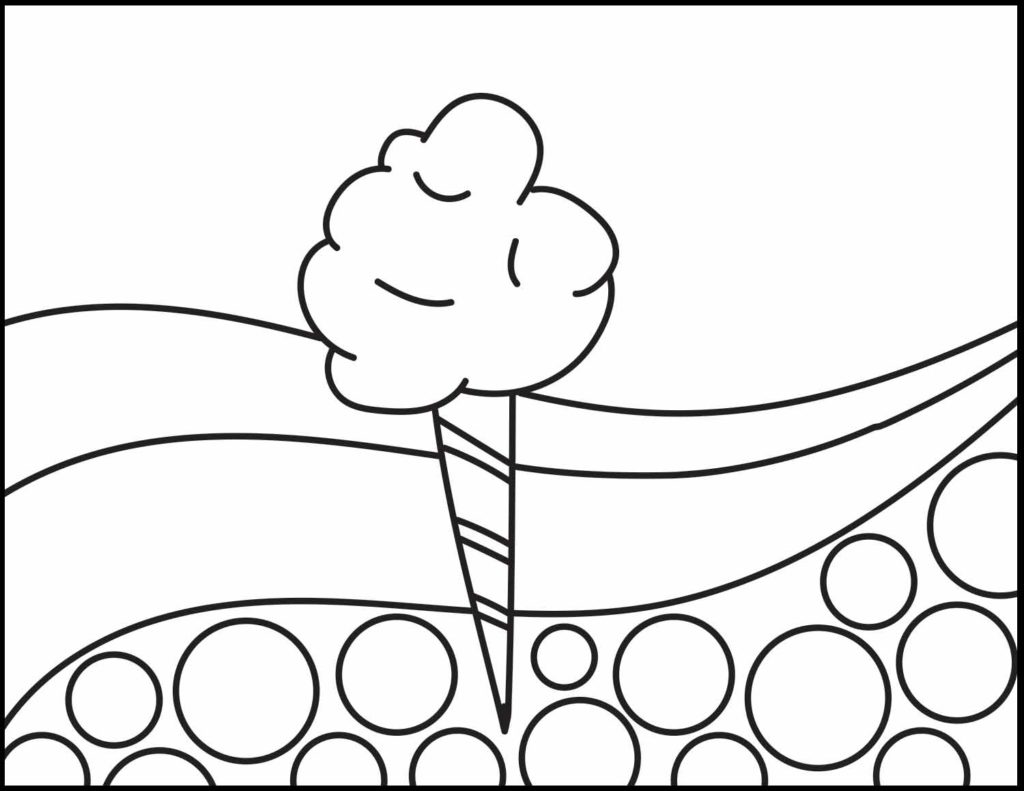 cotton candy stand coloring page