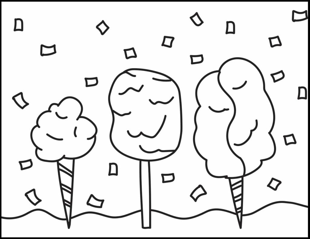 cotton candy stand coloring page
