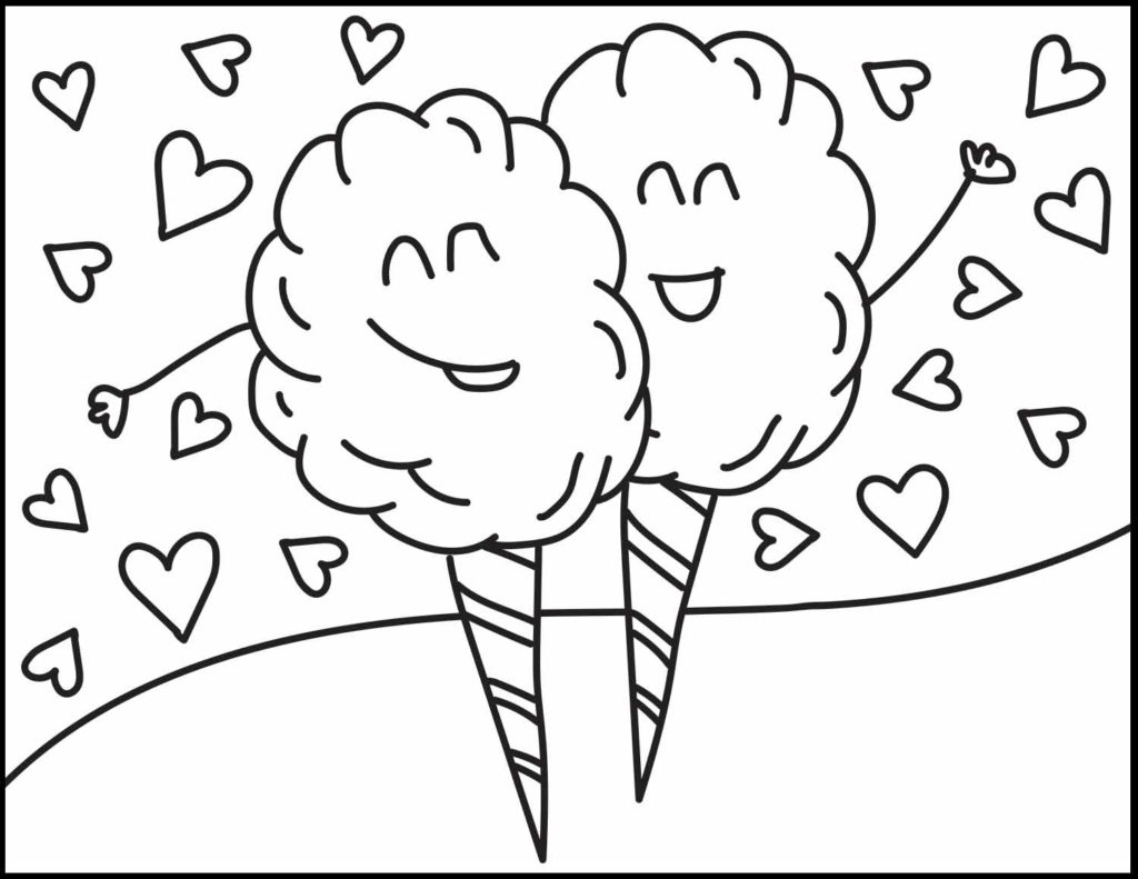 cotton candy stand coloring page