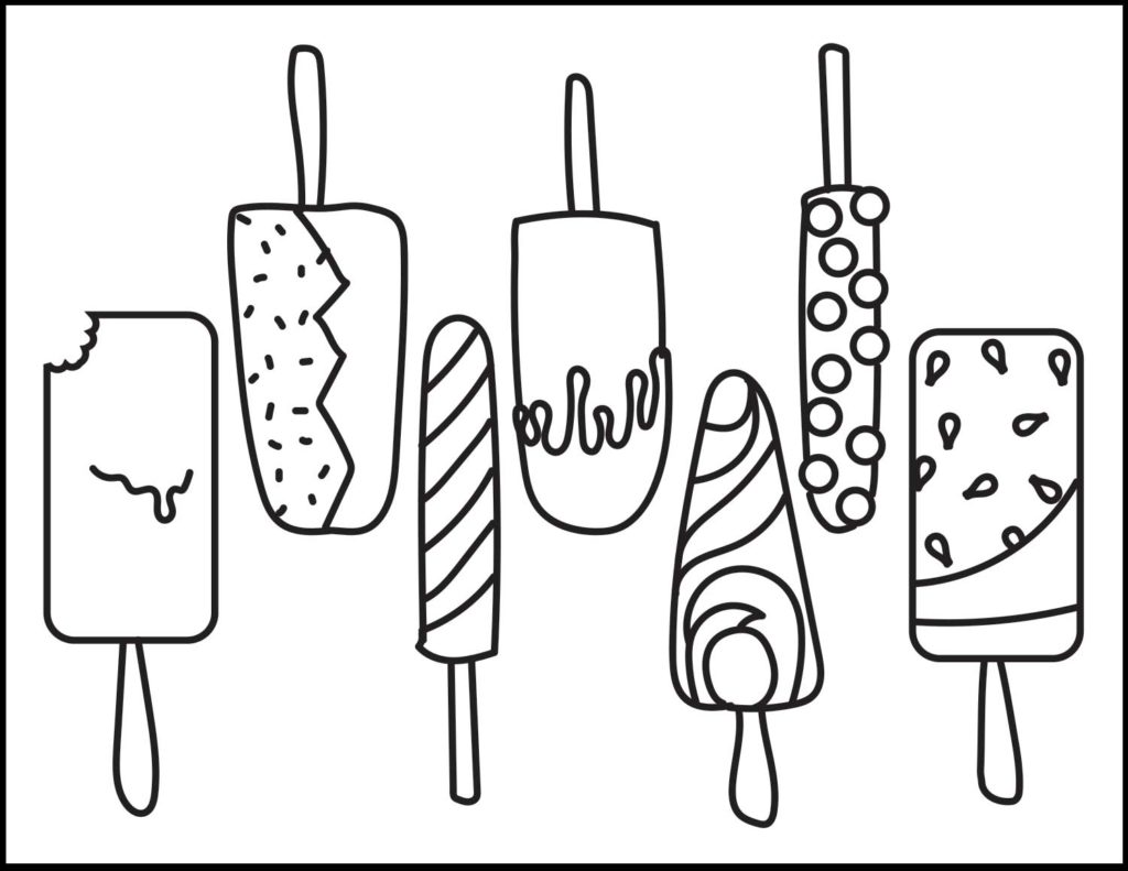 Popsicle Coloring Page | Roaring Spork