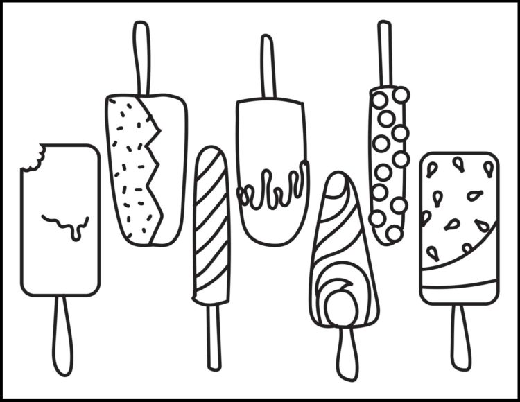 Popsicle Coloring Page Roaring Spork