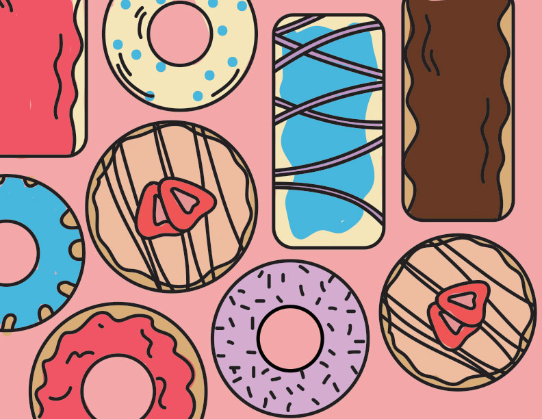 glazed donut coloring page