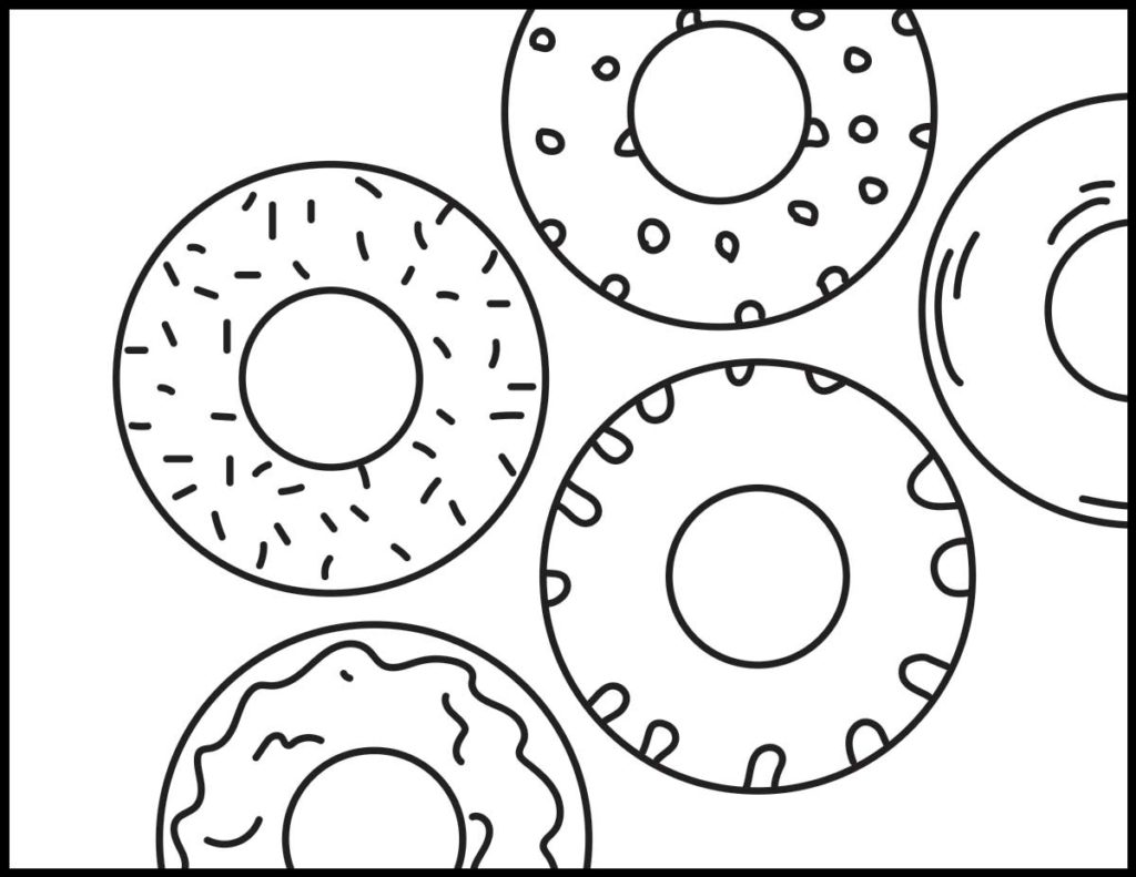 Doughnut coloring page