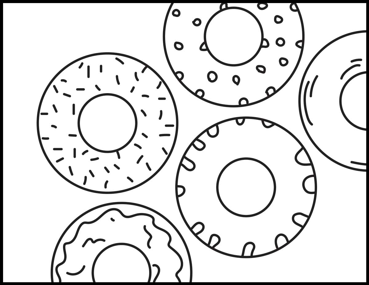 Donut Coloring Pages | Roaring Spork