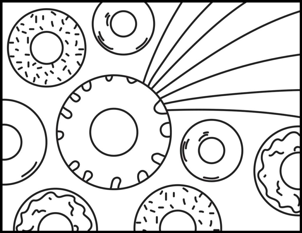 glazed donut coloring page