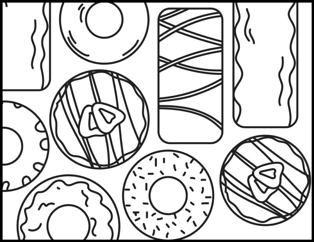 glazed donut coloring page