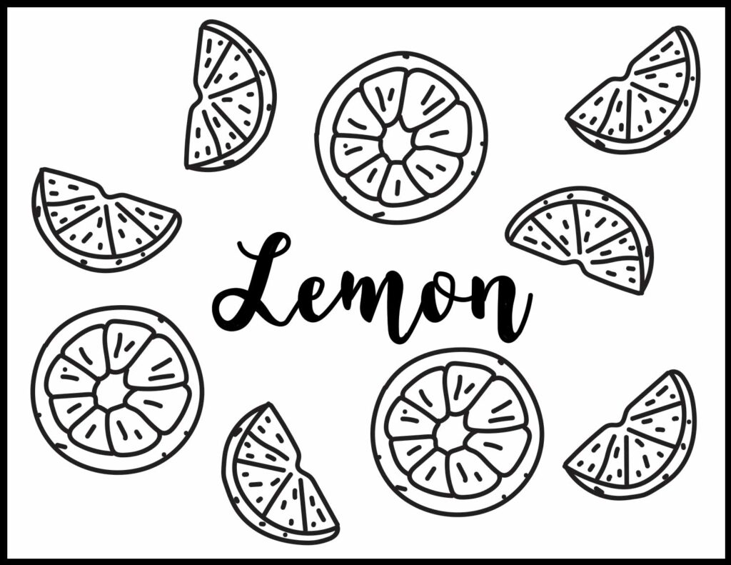 lemon slice coloring page