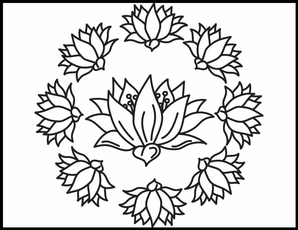 lotus mandala coloring pages